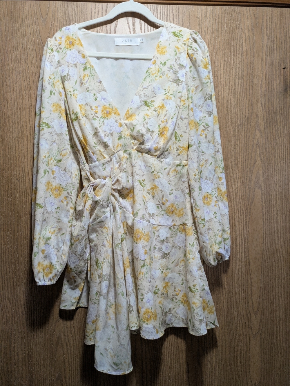 ASTR Floral Mini Dress in Cream and Yellow